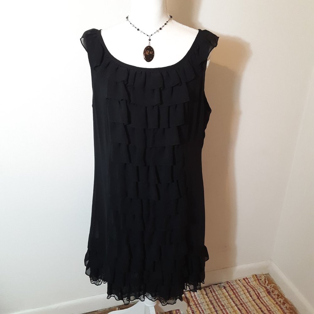 xhilaration Black Ruffle Dress Size XXL